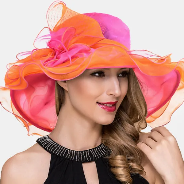 Women Kentucky Derby Organza Hat S042B