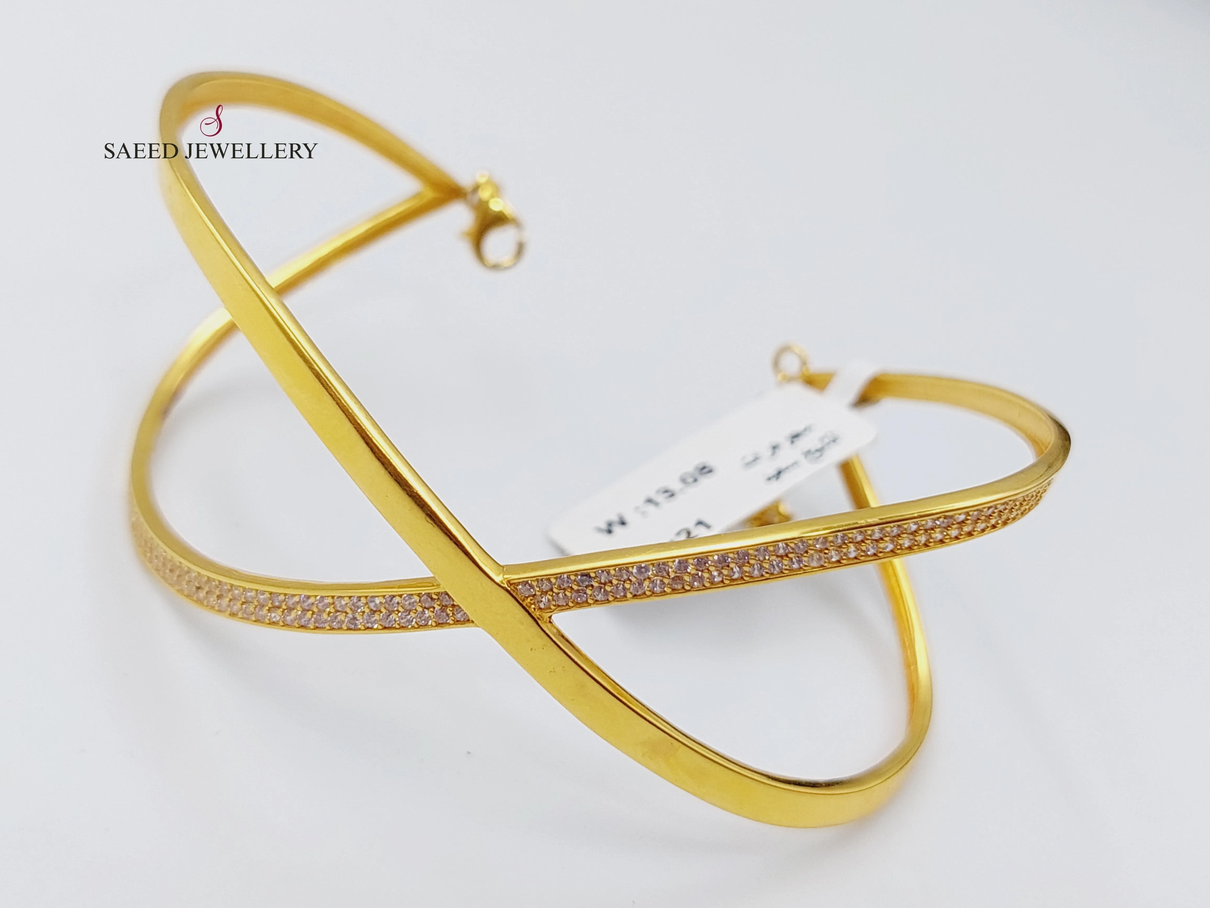 X Style Zircon Studded Bangle Bracelet