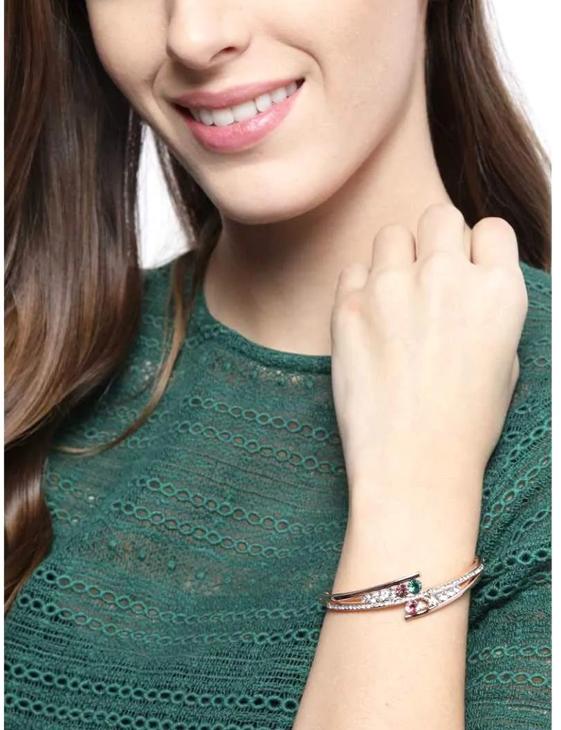 Yellow Chimes Bracelets for Women Combo of 2 Pcs Valentine Gifts MultiColor Swiss Cubic Zircon Crystal Bracelets for Women and Girls