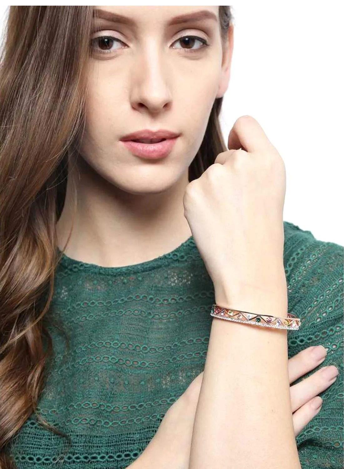 Yellow Chimes Bracelets for Women Combo of 2 Pcs Valentine Gifts MultiColor Swiss Cubic Zircon Crystal Bracelets for Women and Girls